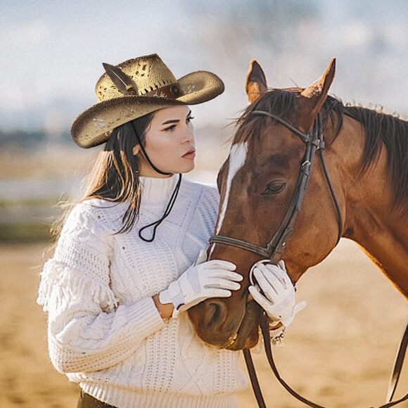 8545 Western Women Cowboy Hat,breathable And Comfortable Straw Sun Hat main image 4
